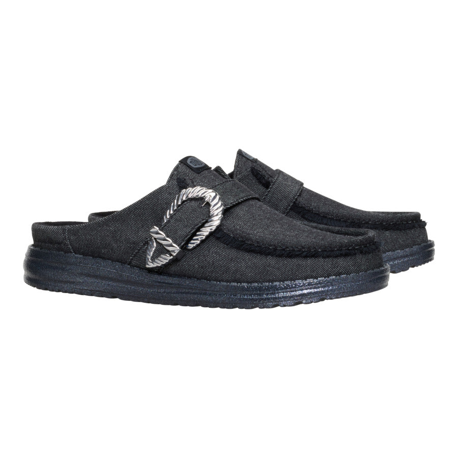 Wendy Slip Buckle Denim - Black/Black - Image 2