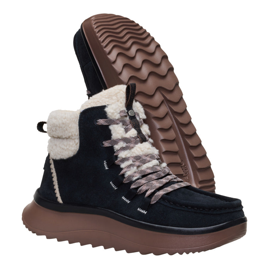 Wendy Peak Apres Suede Cozy Stitch - Black/Tan - Image 3